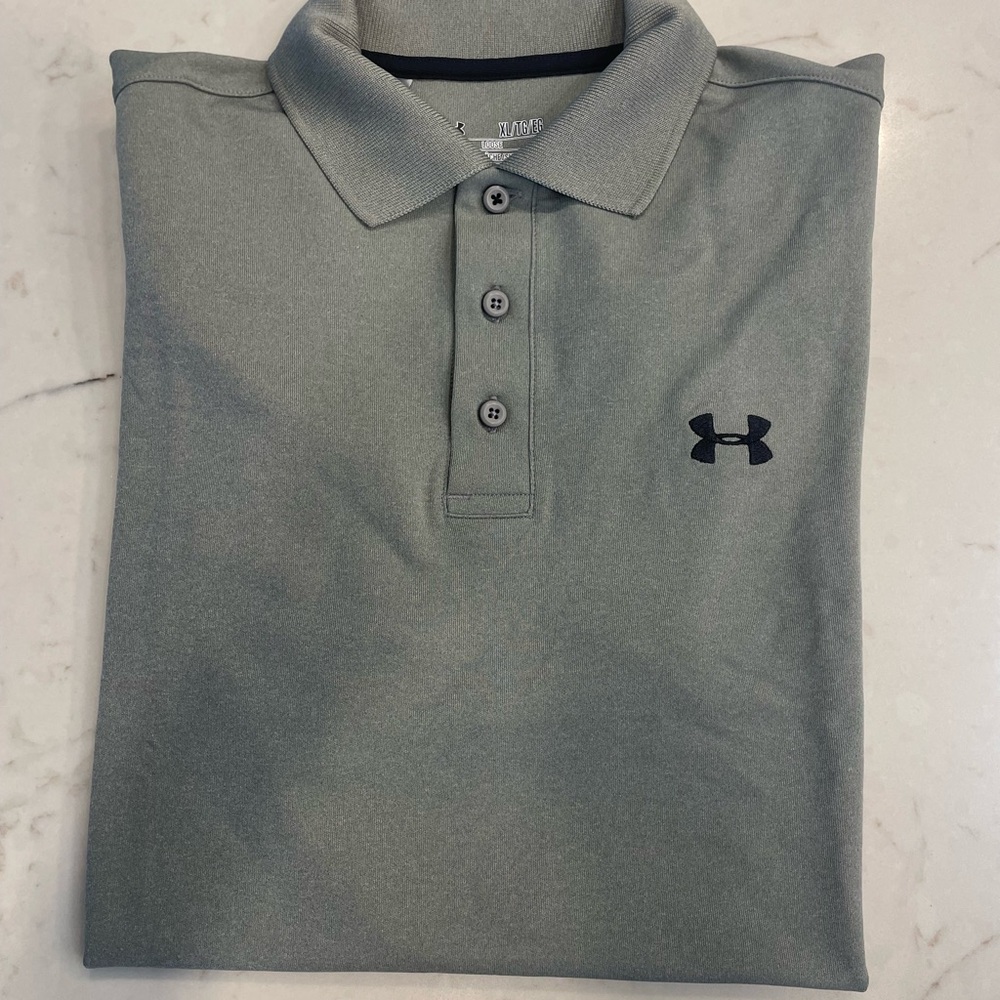 Men’s Under Armour Golf Polo Shirt Gray SZ XL